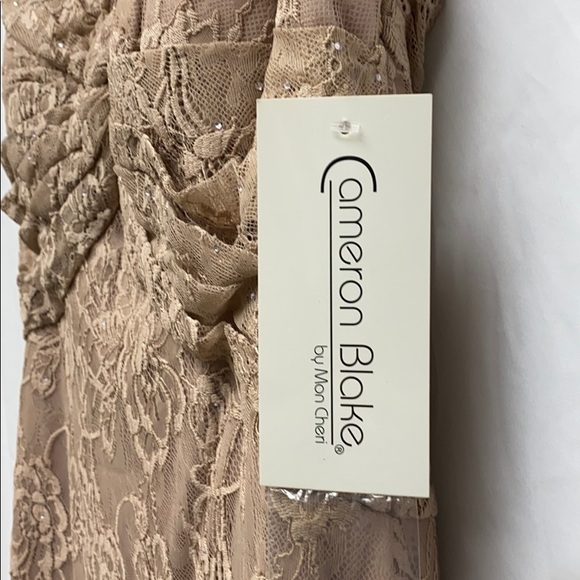 Cameron Blake by MonCheri Off the shoulder front knot gown - Picture 7 of 8